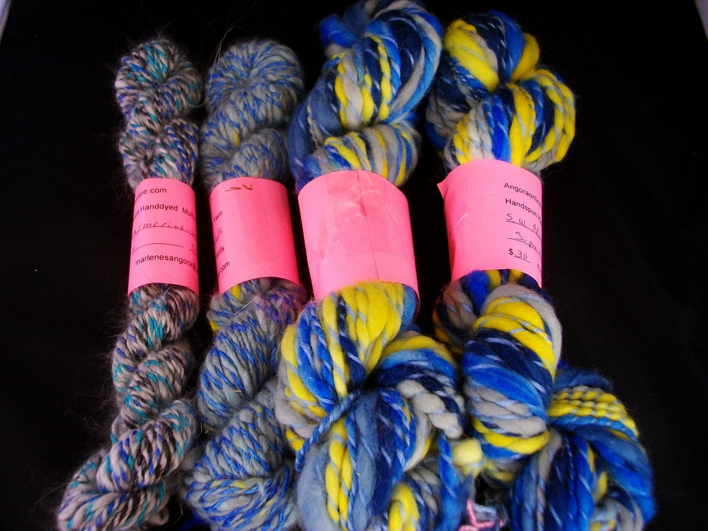 Handspun Hand dyed Angora/ Merino/ Silk Yarn Bulky image 0