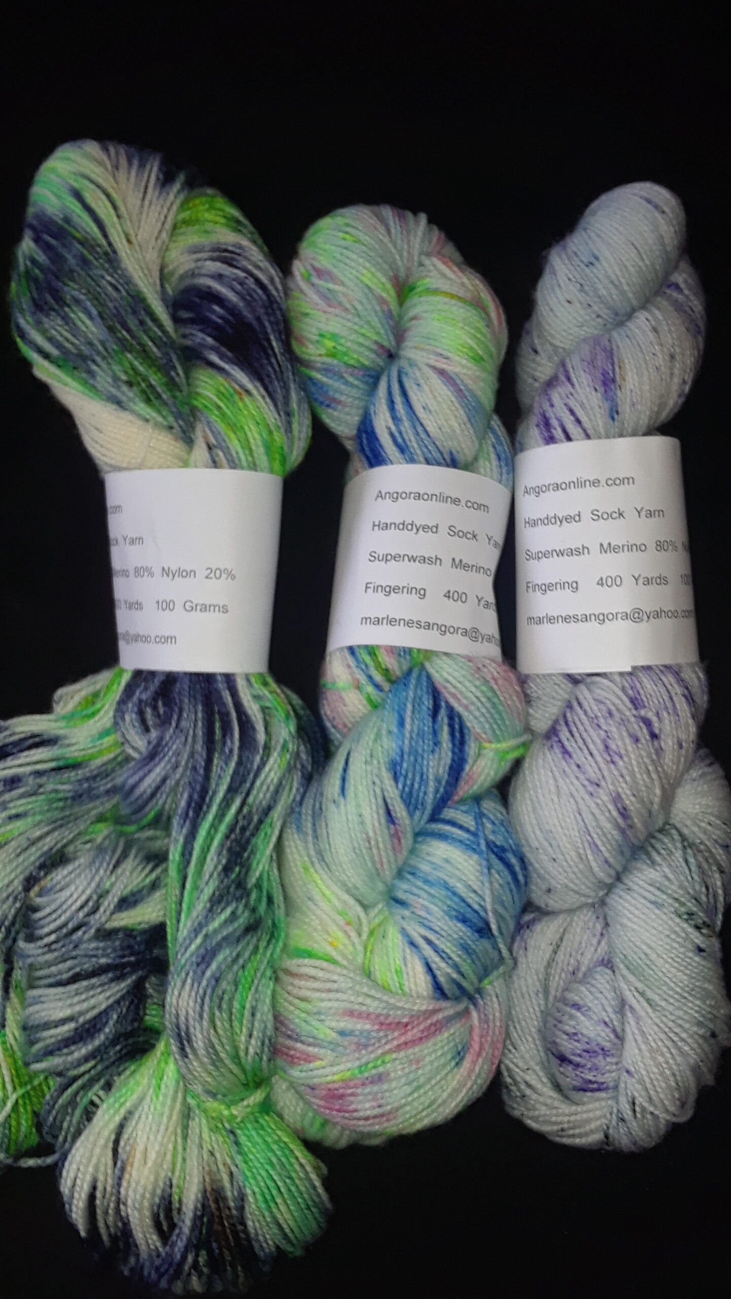 Hand Dyed Yarn Speckled Yarn Fingering Sock Weight Superwash Wool Indie Dyer Blue Green, Violet Knitting Yarn image 0