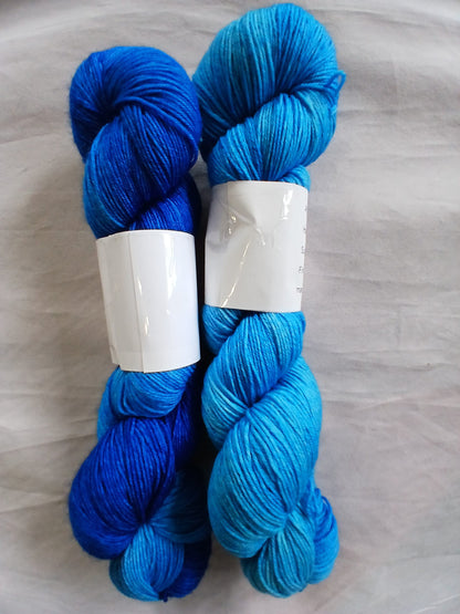 Blue Specter - Hand Dyed Variegated Speckled Yarn, Fingering, Superwash Merino Wool Nylon image 2
