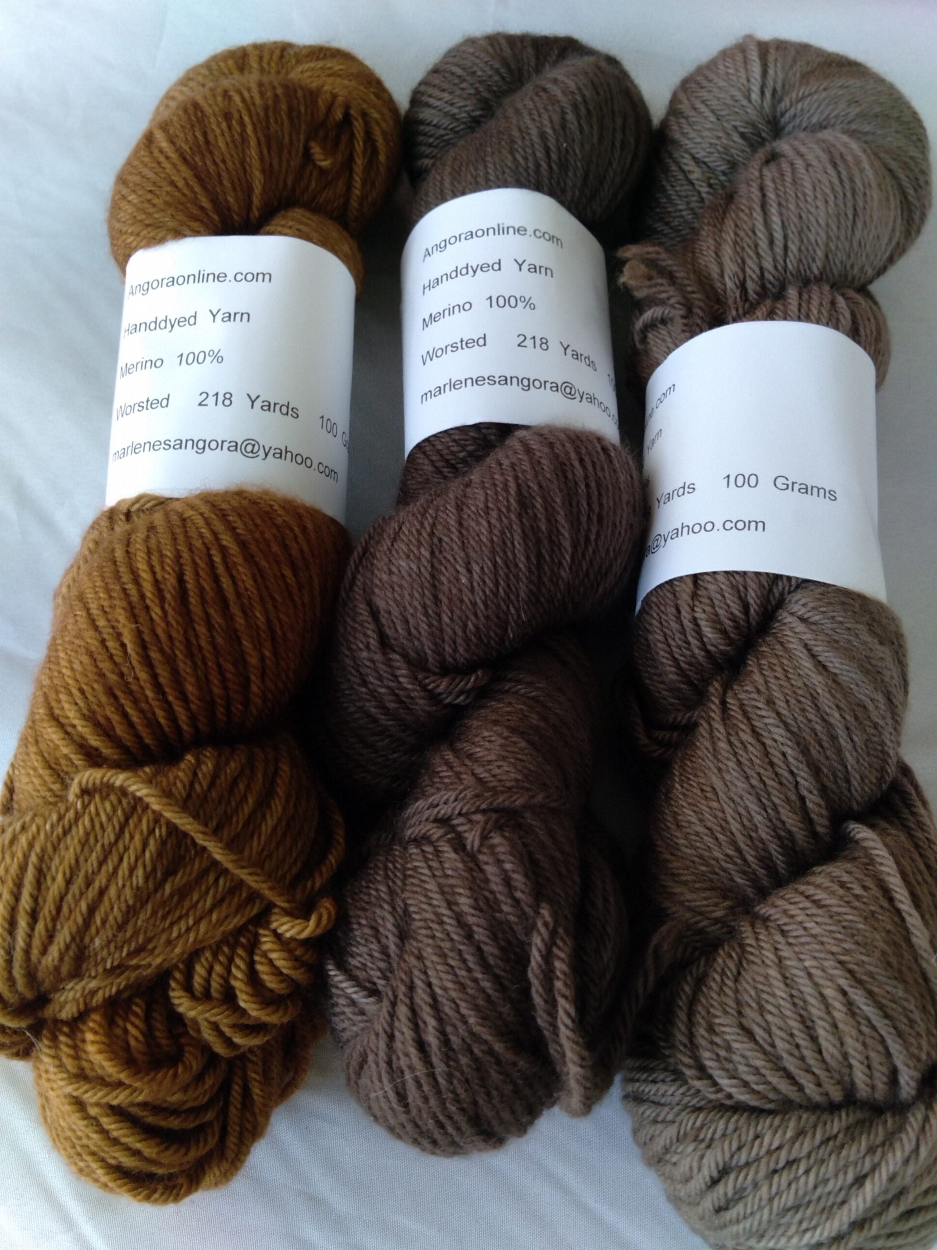 Hand Dyed Brown SW Merino Yarn, Worsted image 0