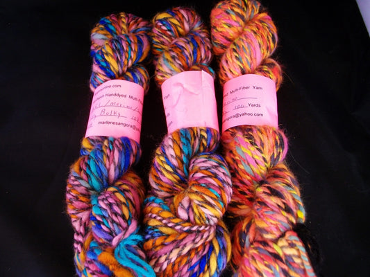 Handspun Yarn Hand dyed B.F.L. Merino Silk Blend Yarn Bulky image 0