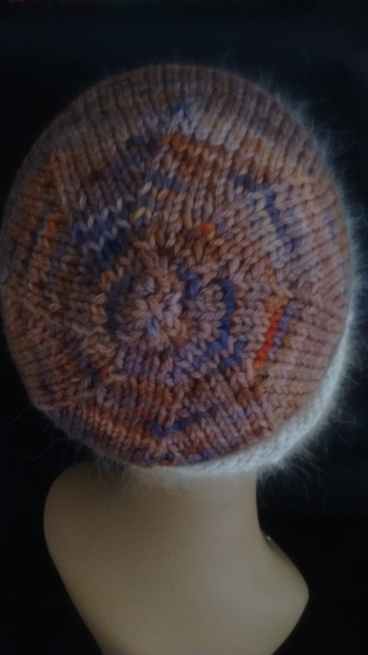 Angora Rim Hat Kit Knitted Dark Brown Hat Kit image 2