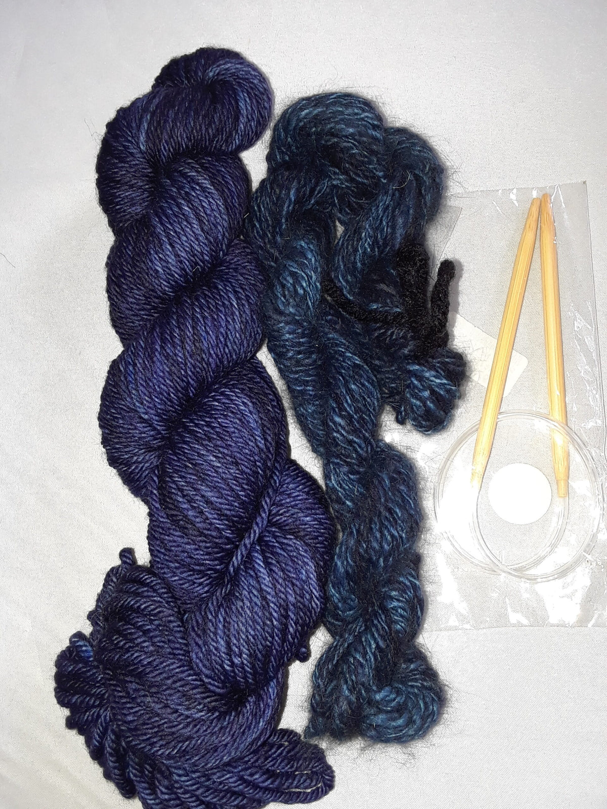 Angora Rim Hat Kit Knitted Navy Blue Hat Kit image 0