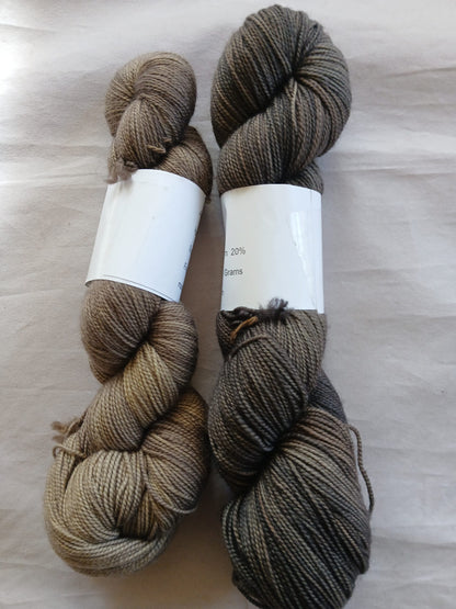 Hand dyed Yarn Tonal Brown & Beige Sock Yarn Sock/ Fingering Yarn image 2