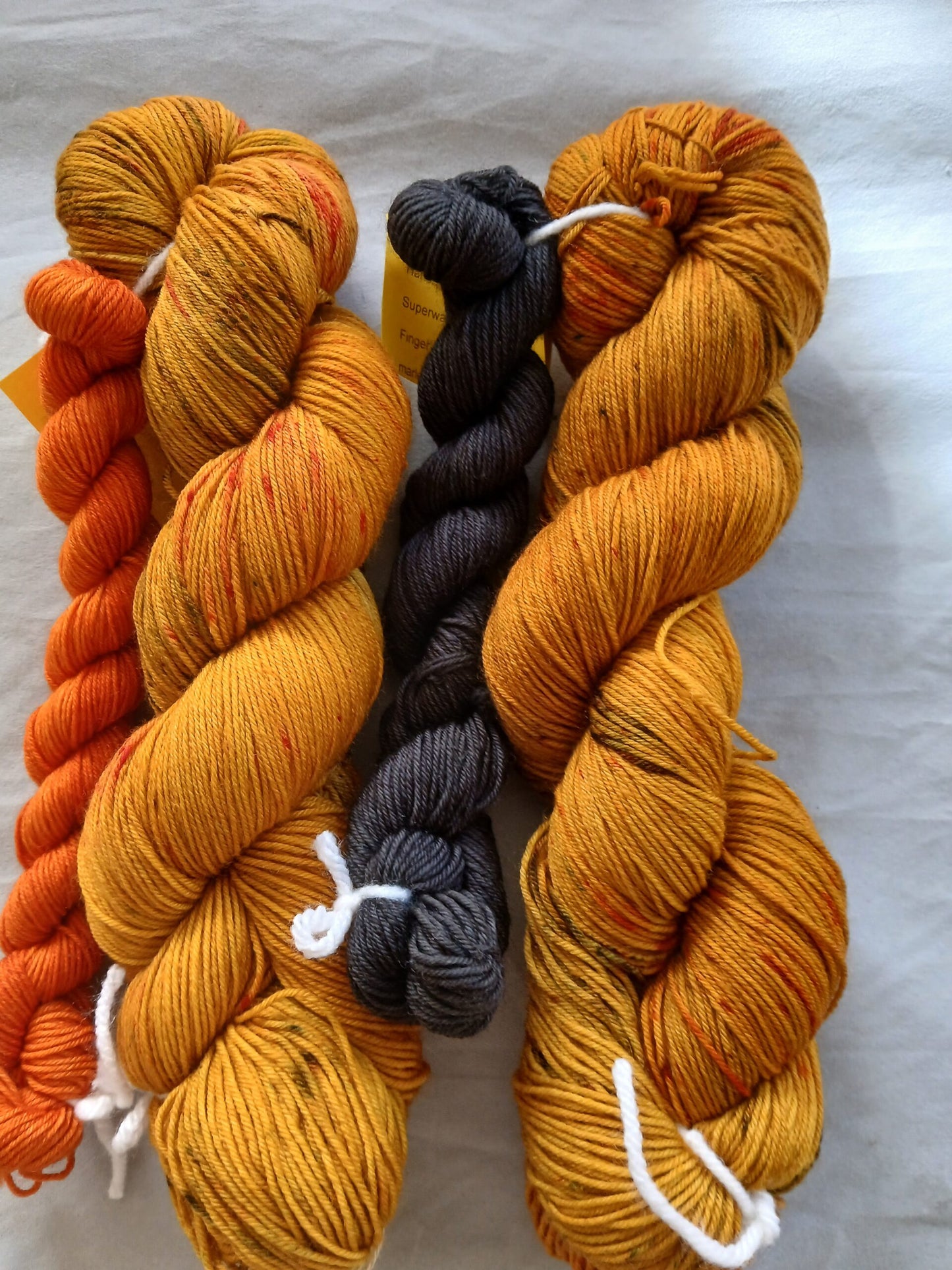 Old Crow's Gold Sock Yarn Set - Hand dyed Yarn Fingering Yarn image 2
