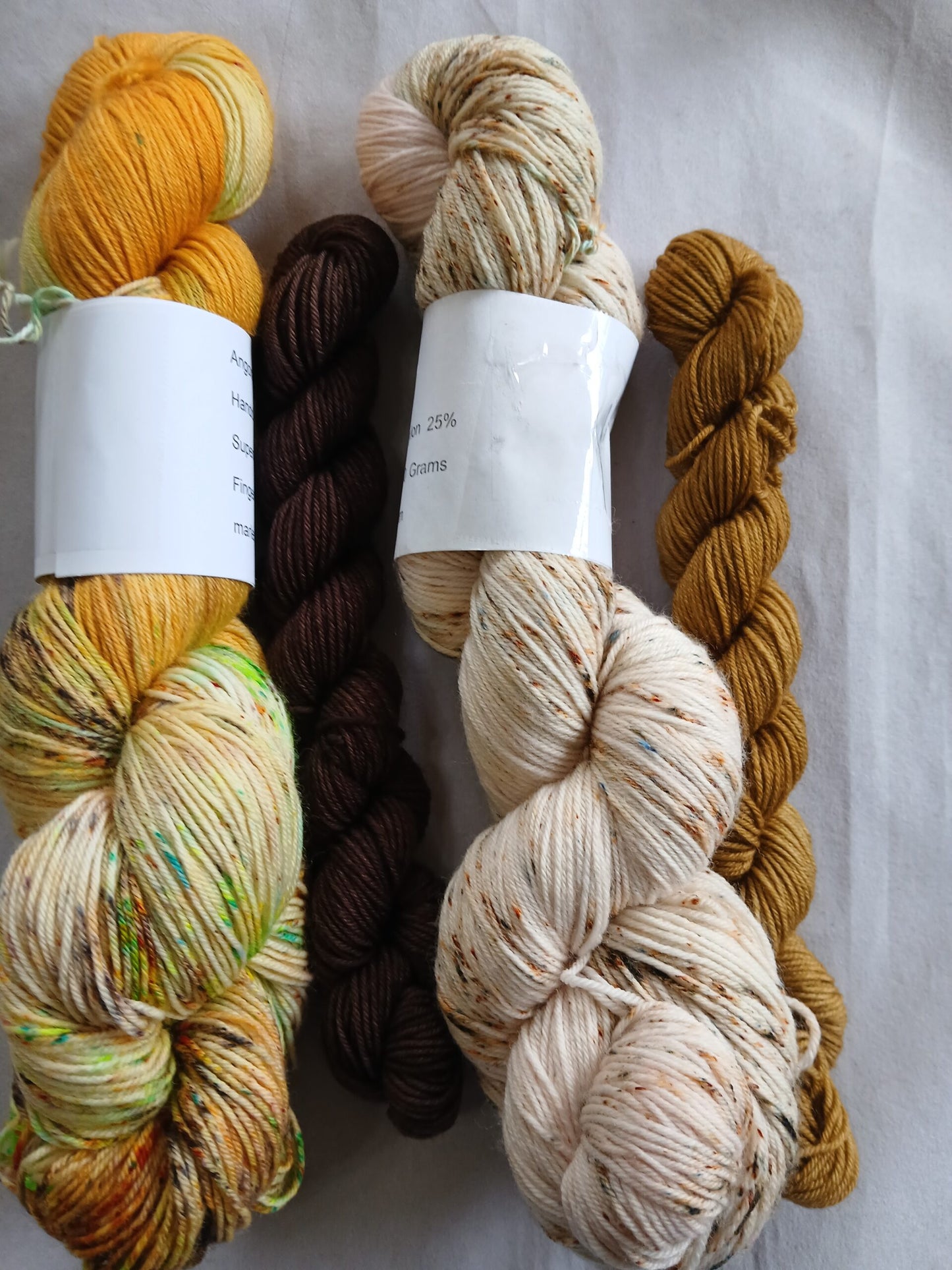 Hand Dyed Sock Yarn Set, Speckled Yarn, Superwash Merino Nylon Fingering Weight 100g & 20g mini image 1