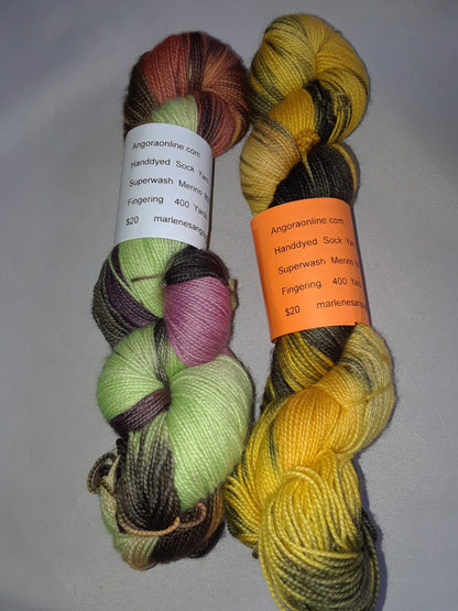 Hand dyed Super Wash 80% Merino & 20% Nylon Yarn image 1