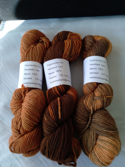 Hand Dyed SW Merino Yarn, Worsted Ready to Ship image 1
