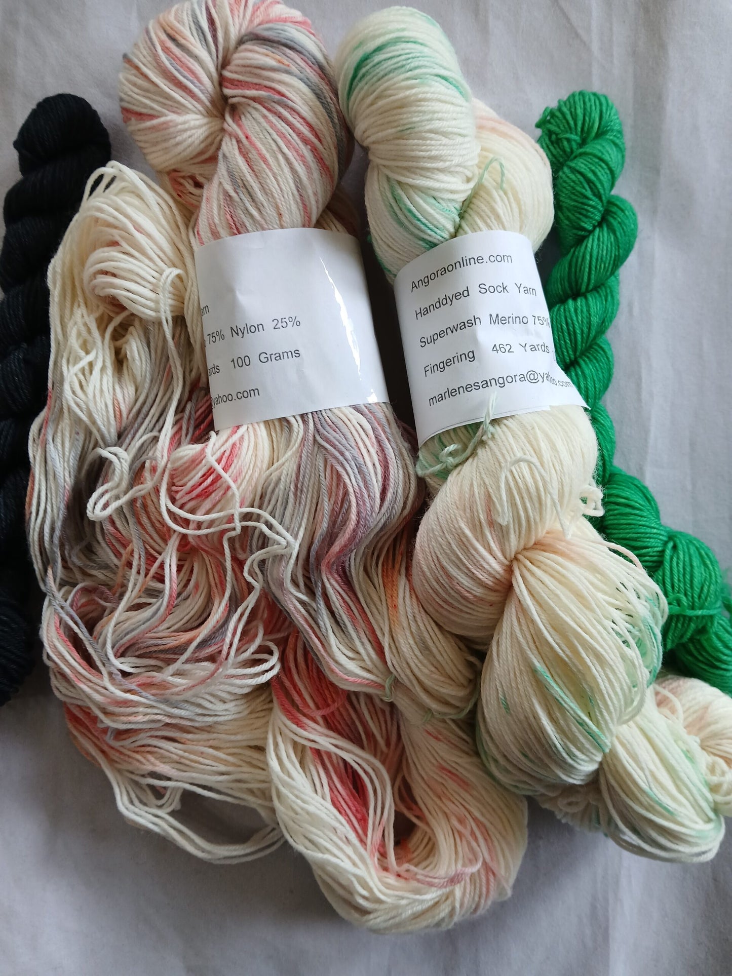 Sock Yarn Set, Hand Dyed, Speckled, Superwash Merino Nylon Fingering Weight 100g and two 20g mini image 2