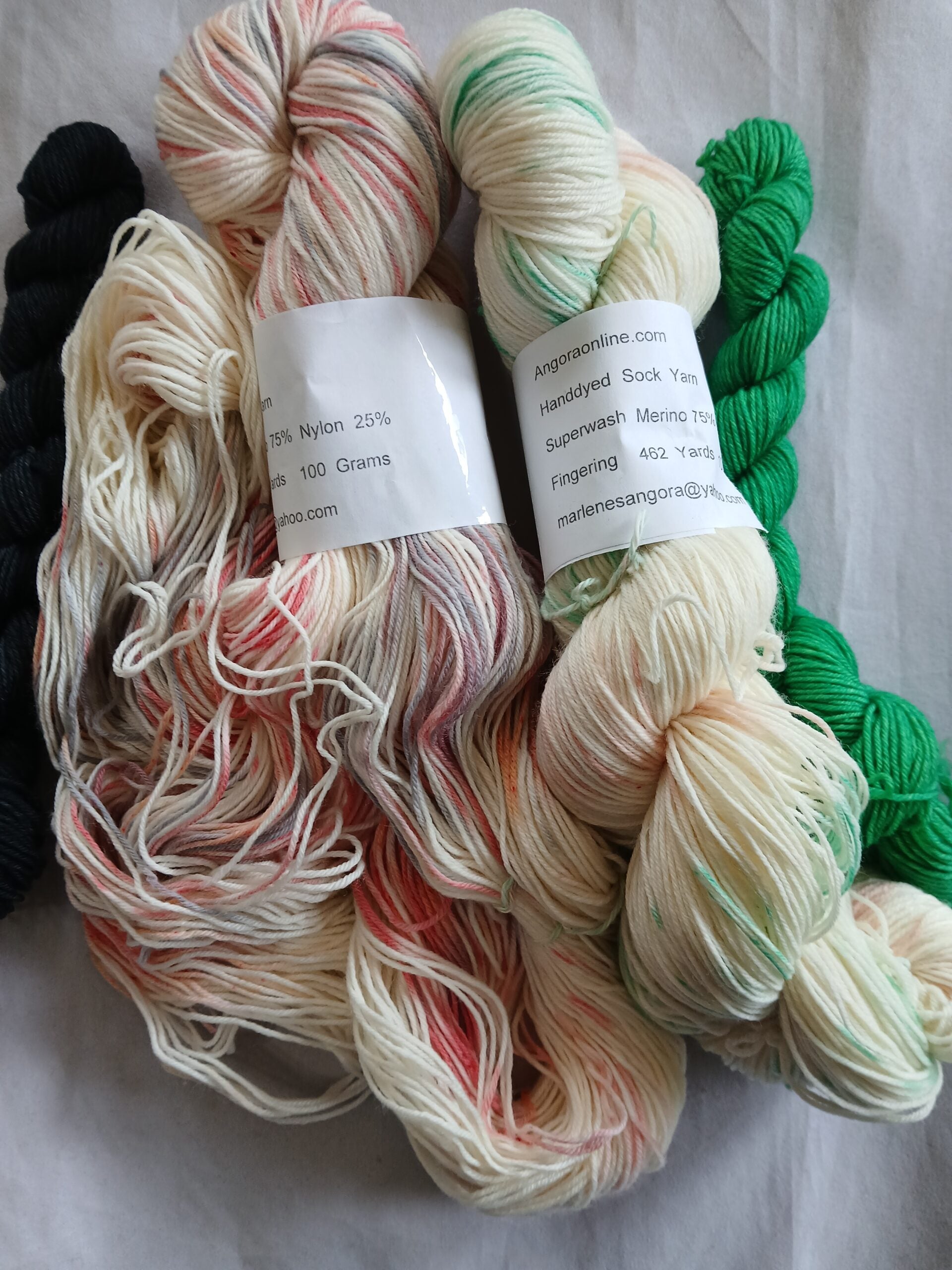 Sock Yarn Set, Hand Dyed, Speckled, Superwash Merino Nylon Fingering Weight 100g and two 20g mini image 2