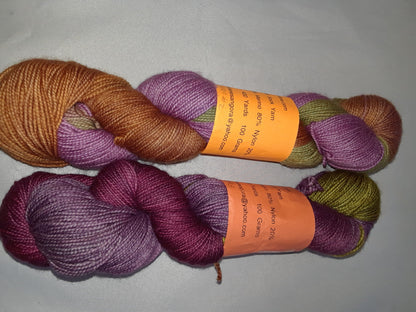 Hand Dyed Yarn Sock Yarn Superwash Merino Nylon, Hand Dyed Sock SW 80/20 Merino Nylon 400 yd Fingering Wt image 1