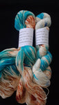 Hand dyed Yarn, Super Speckled Merino Nylon Yarn, Turquoise Sock Fingering Weight Yarn image 0