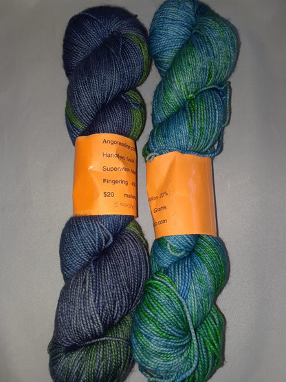 Hand dyed SW Merino & Nylon Yarn, 400 Yd image 1