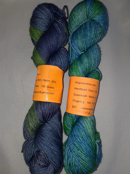 Hand dyed SW Merino & Nylon Yarn, 400 Yd image 0