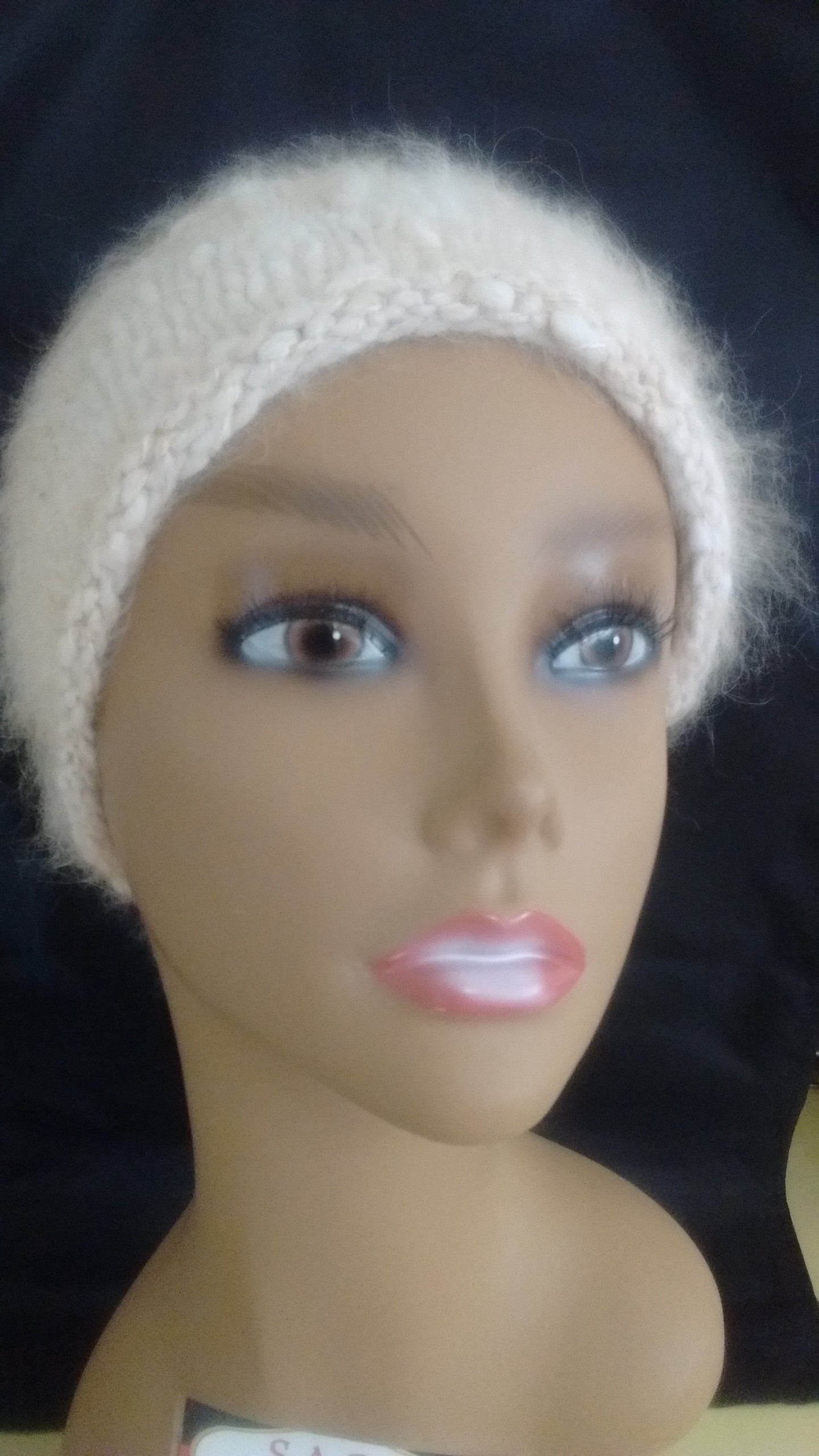 Angora Ear warmer Head band made with 100% Angora in Natural colors image 4