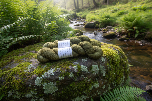 Hand dyed Yarn, Variegated Tonal Merino Nylon Yarn, Dark and Olive Green Sock Fingering Weight Yarn image 1