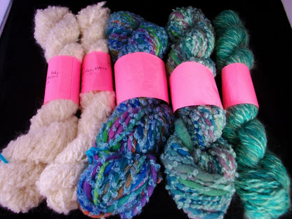 Handspun Handdyed Angora/ Merino/ Alpaca/ Bamboo/ Silk Yarn Bulky image 1