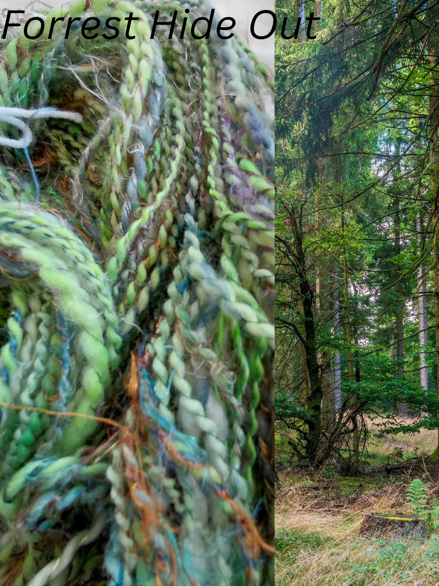 Handspun BFL Wool & Banana Silk Yarn - Forrest Hide Out, Hand Dyed DK Weight