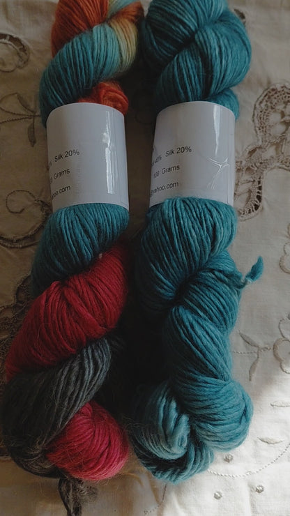 Hand-Dyed Baby Alpaca Wool Silk Yarn – Worsted Weight