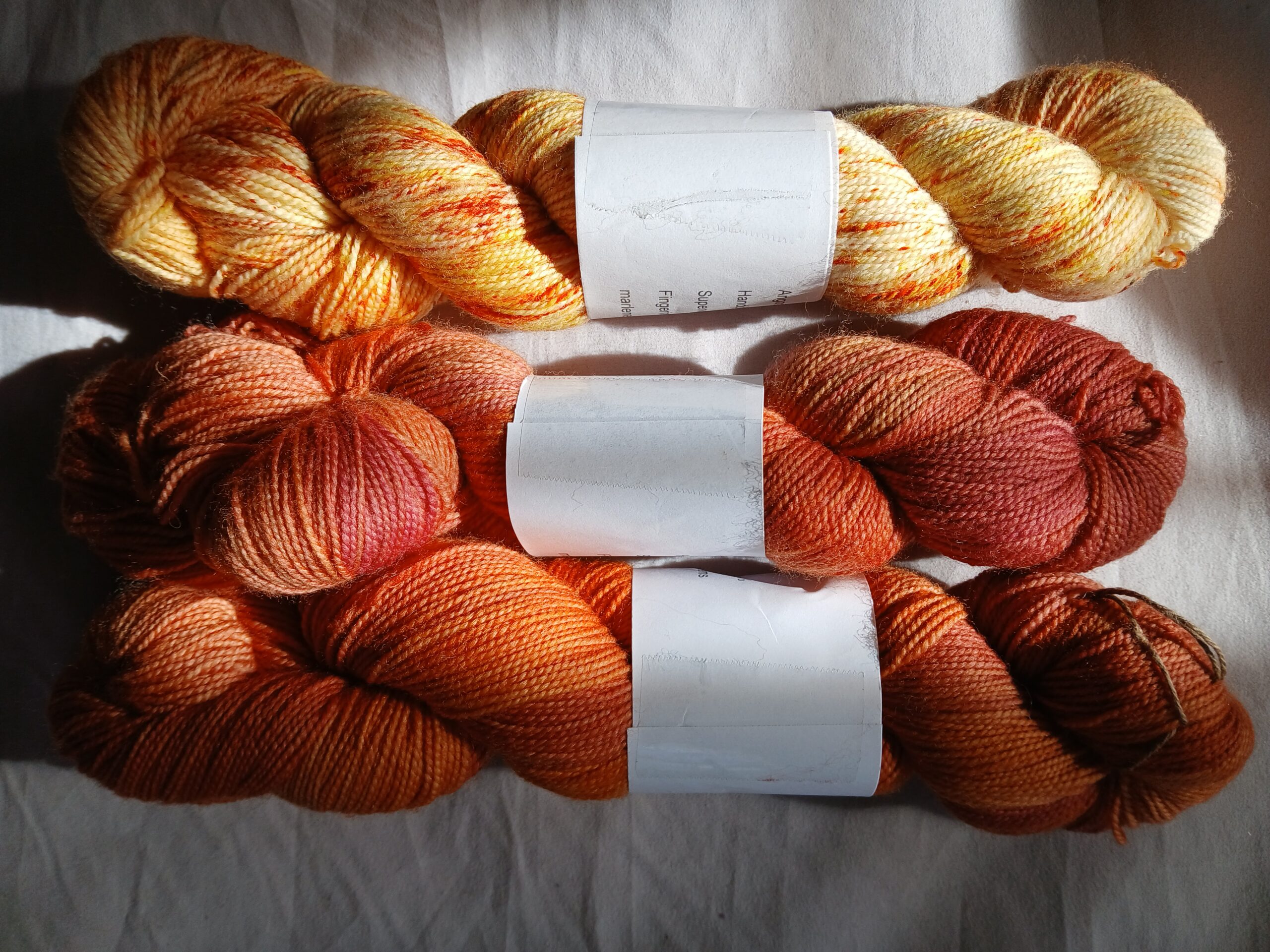 Hand Dyed Variegated Fall Yarn, Fingering/ Sock SW Merino Yarn