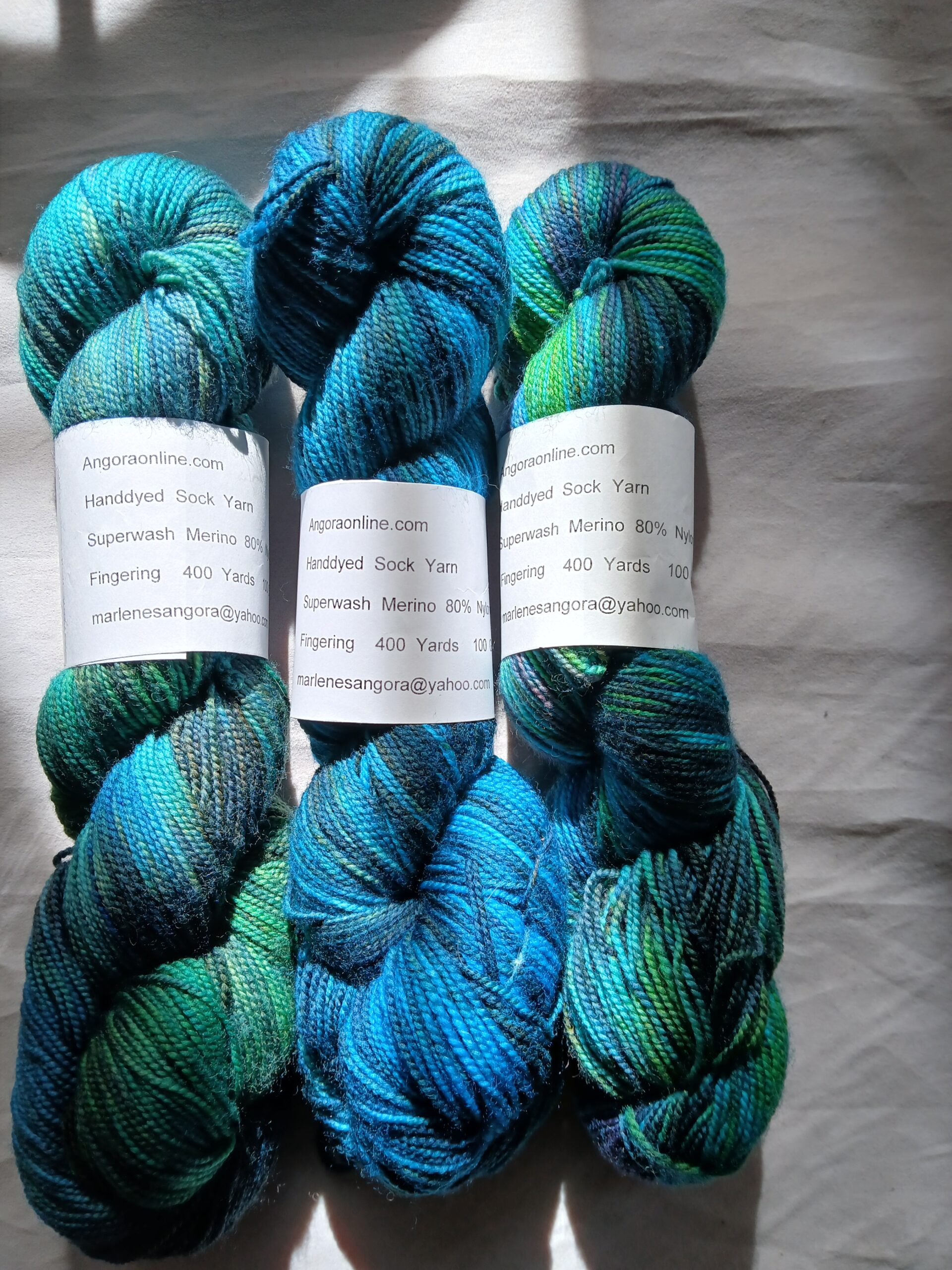 Peacock Plume | Hand dyed & Painted Yarn Fingering/Sock