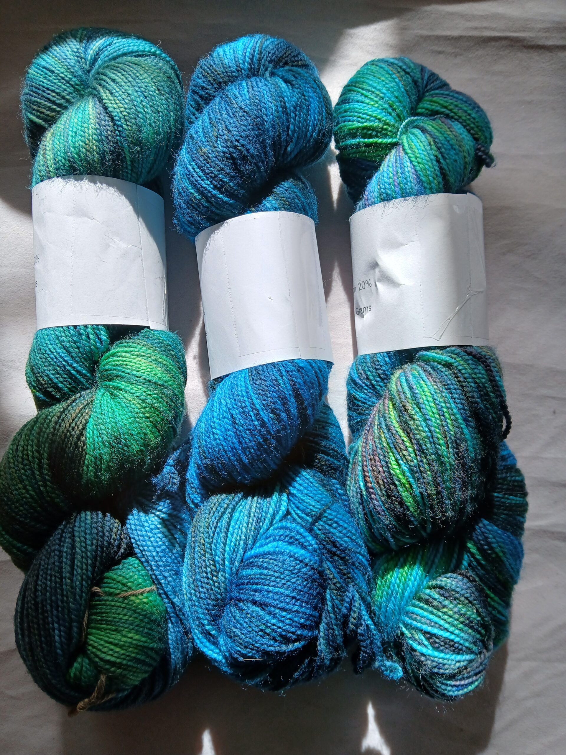 Peacock Plume | Hand dyed & Painted Yarn Fingering/Sock - Image 2